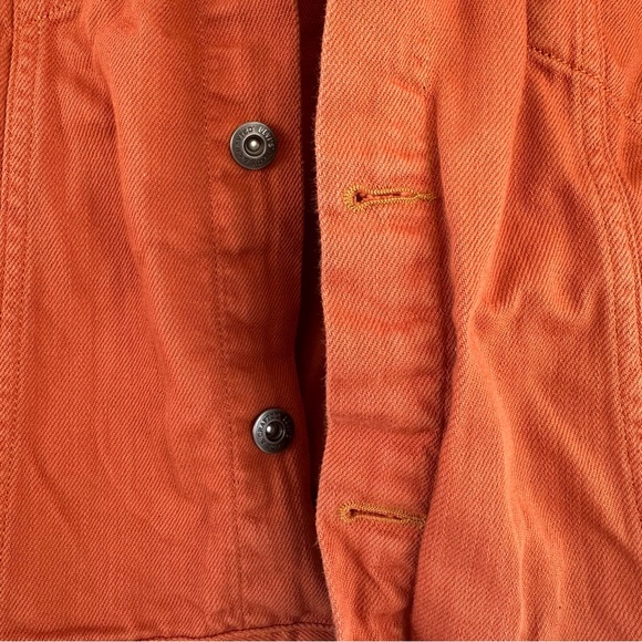 Levi Strauss Burnt Orange Denim Jacket with Embroidered Shoulder Detail Size L - Picture 6 of 8